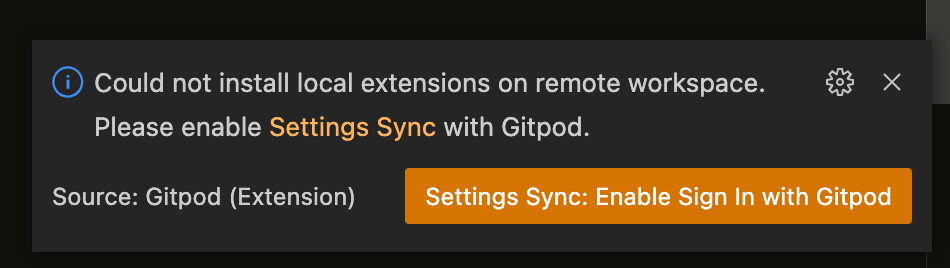 Install local VS Code Extensions notification