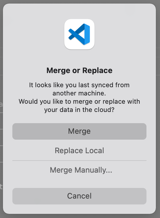 Merge or replace VS Code Settings